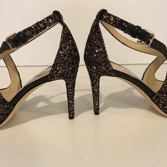 New Jimmy Choo Emily Glitter Heels 7.5 (37.5) - Picture 6 of 8
